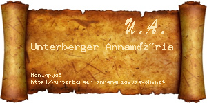 Unterberger Annamária névjegykártya